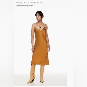 Aritzia Womens Wilfred Only Slip Dress XXS In Gold NWT